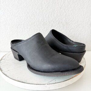 Lane Plain Jane Mule Womens 7.5 Black Cowboy Boots Short Western Cowgirl Slip On